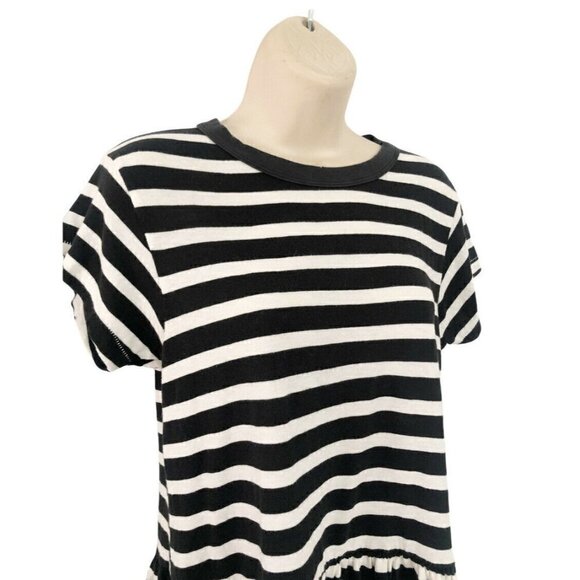 The GREAT Black & Cream Striped Peplum Tee Shirt - Picture 3 of 8